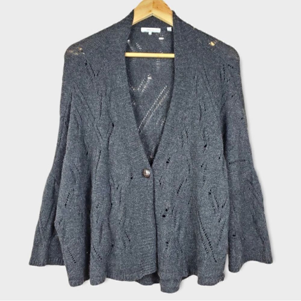 360 cashmere women’s small pointelle knit button front cardigan capsule